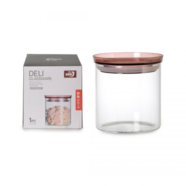 GPG10-685 BOROSILICATE GLASS JAR WITH PLASTIC LID 685 ml | SILK-13784