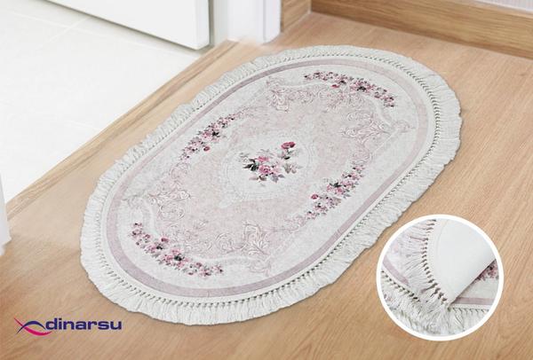 Dinarsu 2'li Banyo Paspası Seti | Pembe | 1055-Rose-Bath