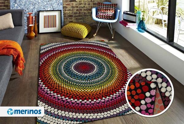 Merinos Diamond Relief Halı | Renkli | 22844-110-Multi