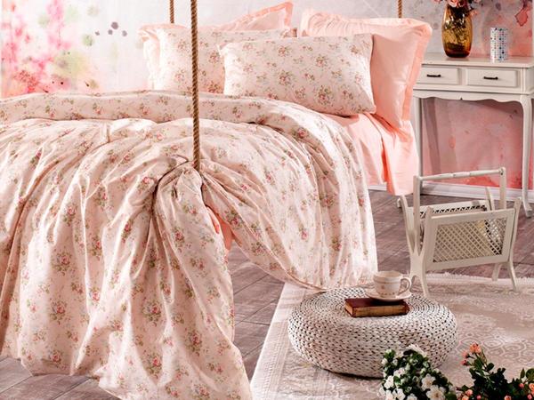 Mimoza Çift Kişilik Nevresim Takımı Pudra