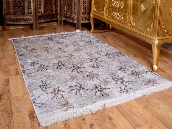 Latex Base Antidérapante Impression Numérique Tapis Velours Feuille Gris 180x280 cm