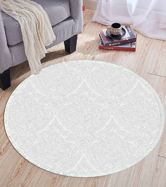 Birkilim Yuvarlak Yıkanabilir Dekoratif Halı İpeksi Kaymaz Taban | MLN-IP-YU-HT-380