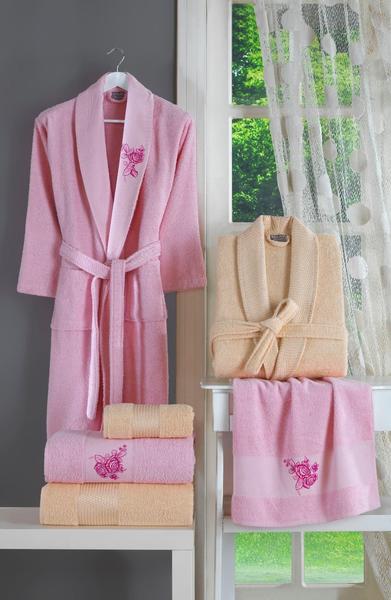 Soley Pure 3D Nakışlı Aile Seti Krem-Pembe