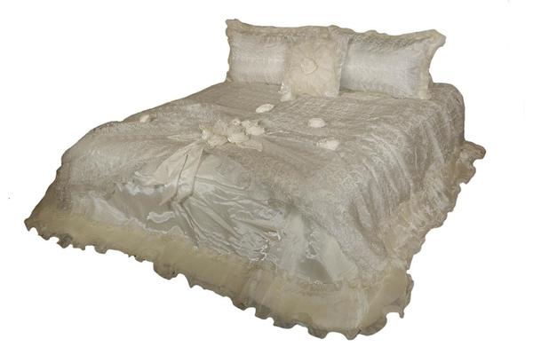 Lavella Marcia Yatak Örtü Takımı 4 Adet Krem