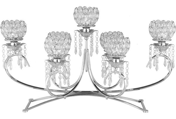 *DekonazKristall Kerzenhalter 68cm x 41cm(H)-Copy Silver lütfen icerik degistirilsin