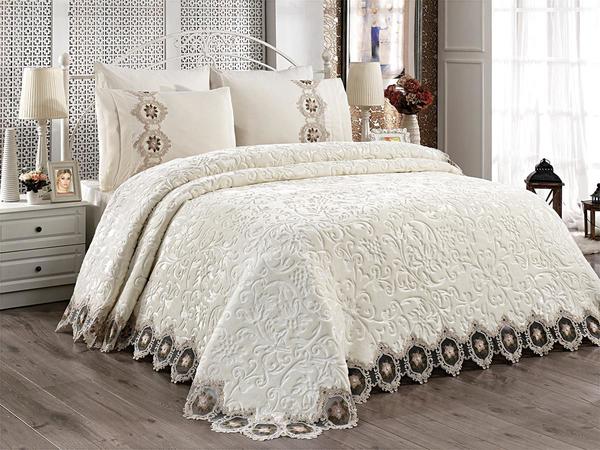 Hitit Double Blanket Set Creme