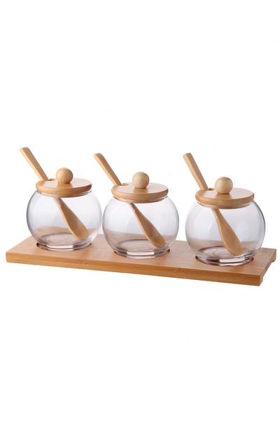 Queen's Kitchen | Bambu Tabanlı Ve Kapaklı 10 Parça Baharat Takımı