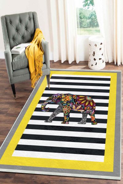 Birkilim Yıkanabilir Dekoratif Halı İpeksi Kaymaz Taban | MLN-IP-SD-168