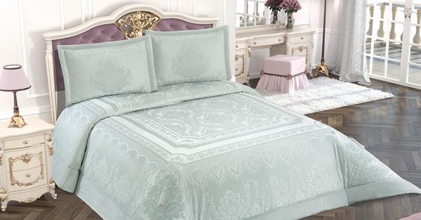 Belenay Çift Kişilik Yatak Örtüsü - Novella-B Mint Yeşili