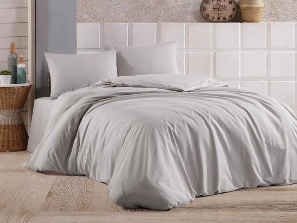 Ensemble de housse de couette simple Dowry Land Almond Gris