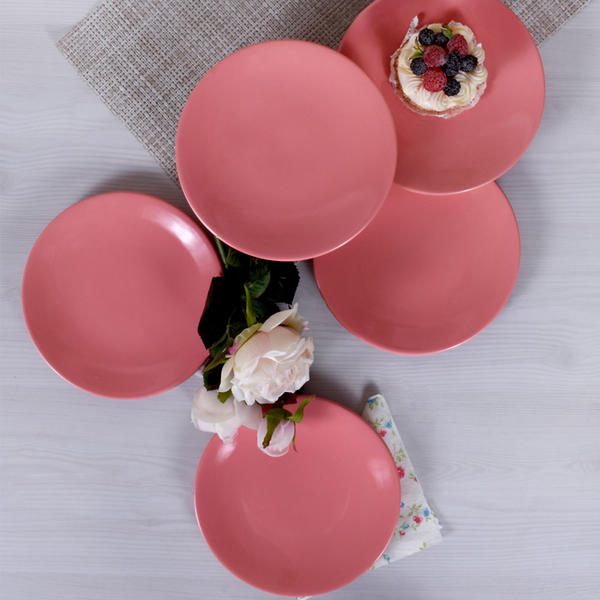 صحن كيك بينك ايجه 20 سم 6 قطع | كيراميكا