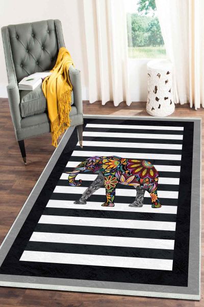 Birkilim Yıkanabilir Dekoratif Halı İpeksi Kaymaz Taban | MLN-IP-SD-169