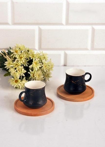 Bayev Damar Desen 2 Kişilik Fincan Takımı Ve Ahşap Altlığı 101147-18-