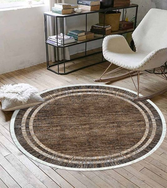 Birkilim Yuvarlak Yıkanabilir Dekoratif Halı İpeksi Kaymaz Taban | MLN-IP-YU-HY-1308