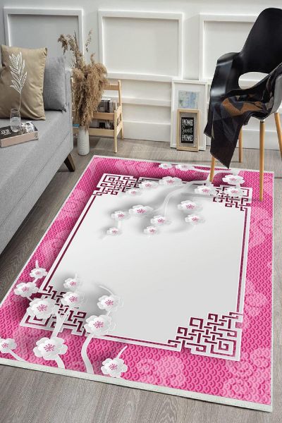 Birkilim Yıkanabilir Dekoratif Halı İpeksi Kaymaz Taban | MLN-IP-HS-430