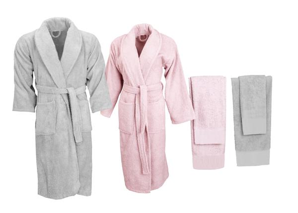Minteks Soft 6 Piece Family Set Gray-Pink