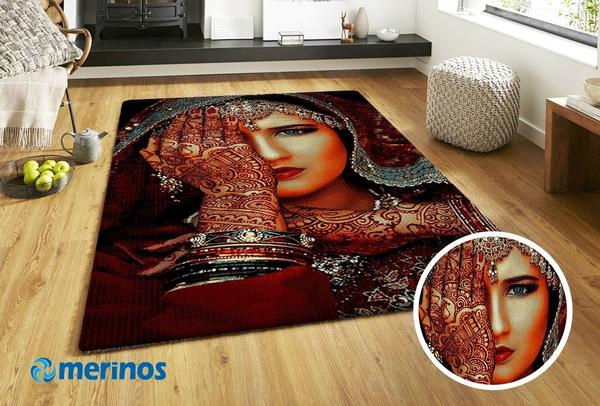 Merinos Halı Marokko Dövme Desenli | Kırmızı | 830-75