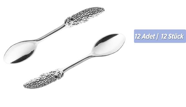Dekonaz 12'lı Çay Kaşığı Modern Tasarım | Gümüş | By-1921L-2