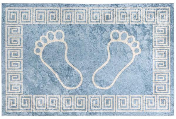 Dekonaz Waschbare rutschfeste Fußmatten Blau | Weiß TM-0013