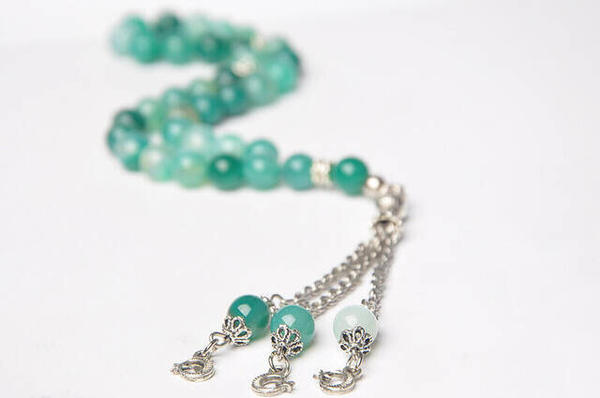 Naturel Yeşil Akik Tesbih