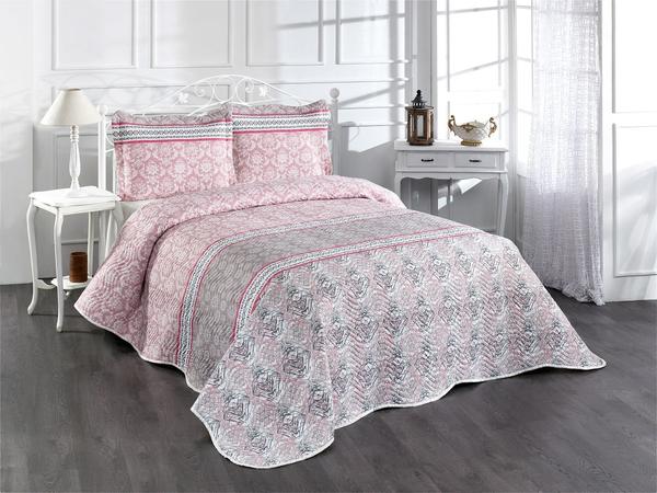 Belenay Baskılı Çift Kişilik Kapitone Yatak Örtüsü - Cameo Pembe