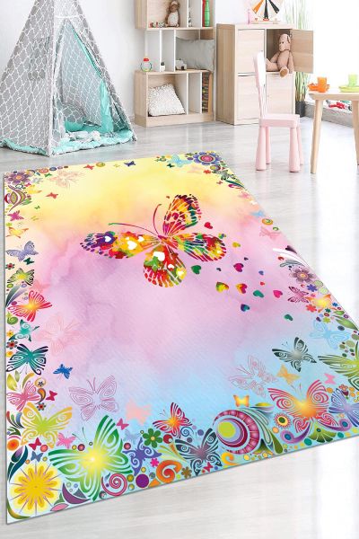 Birkilim Yıkanabilir Dekoratif Halı İpeksi Kaymaz Taban | MLN-IP-HP-608