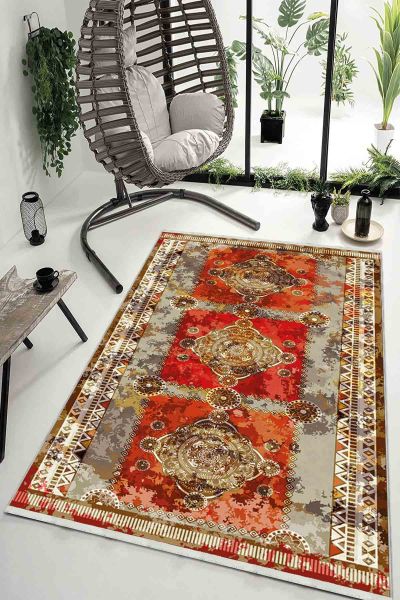 Birkilim Tapis Décoratif Lavable Soyeux Base Antidérapante | MLN-IP-HK-005