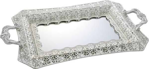 Duygu Kare Aynalı Tepsi | Gümüş | Dg-9816