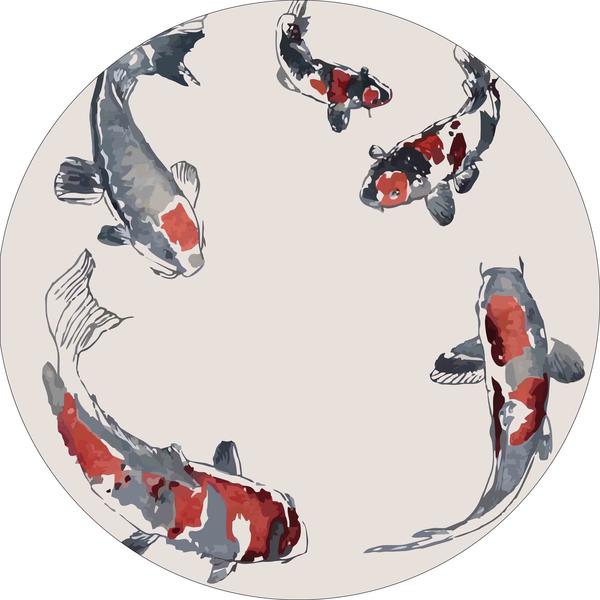 Kozzy Home Tapis rond à base de cuir lavable 6412 100x100