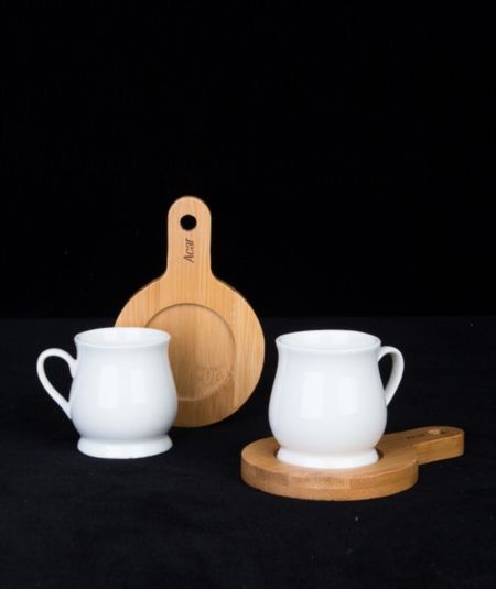 Acar | Bambu Sunumlu 2 Kişilik Fincan Set