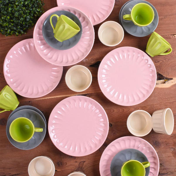 طقم حلويات باللوز -3 24 قطعة لـ 6 أشخاص | كيراميكا