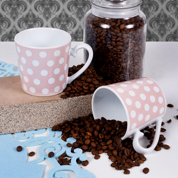 كوب أورا وردي رقطة 9 سم قطعتين | كيراميكا