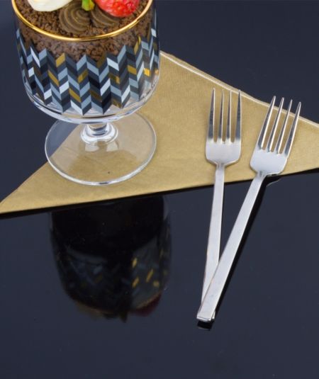 مطبخ اكار | شوكة حلويات من الفولاذ المقاوم للصدأ 6 قطع قيراط