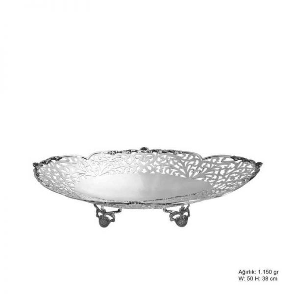 Çiçek Motifli Gümüş Çikolatalık