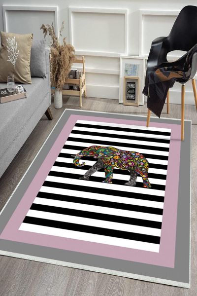 Birkilim Yıkanabilir Dekoratif Halı İpeksi Kaymaz Taban | MLN-IP-HS-534