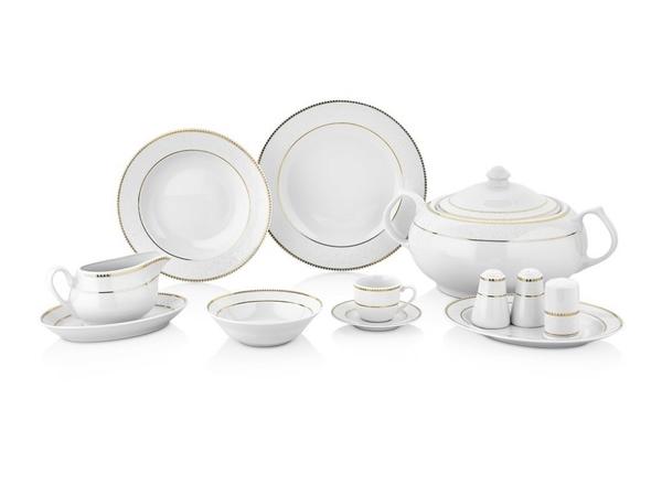 Taç Valery Oliver 85 Parça Yemek Takımı | Oval | Gold | 12 Kişilik | TAC-2093