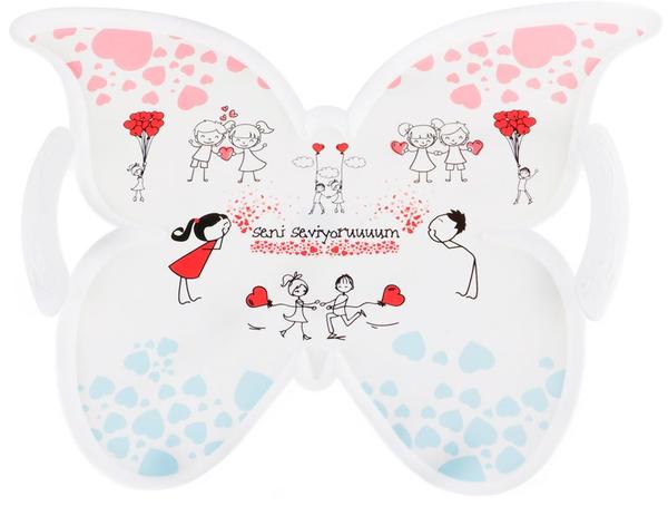 Alwaro Home Design Tepsi Kelebek Form Seni Seviyorum