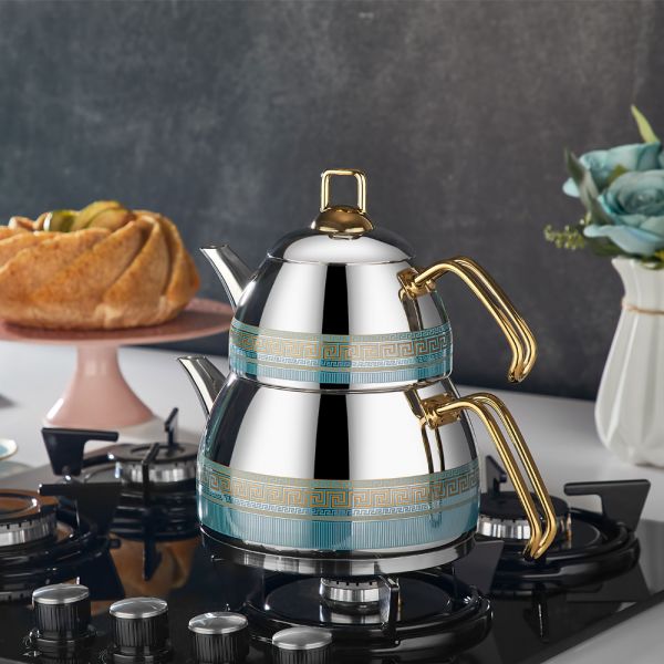 la vie d'Oz | Théière Turquoise Décorée Ela 700-1600 ml