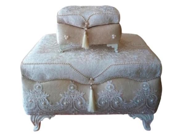 Fransız Güpürlü Kare Oymalı 2 Li Çeyiz Sandığı Cappucino