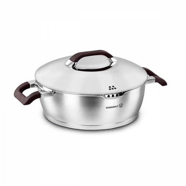 Korkmaz Esta Kısa Çelik Tencere Seti 24cm 3.6 lt | İndüksiyon | Gümüş | A1054