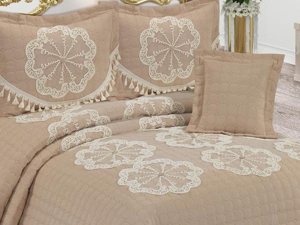 Çeyizlik Kapitone Yatak Örtüsü İzmir Cappucino