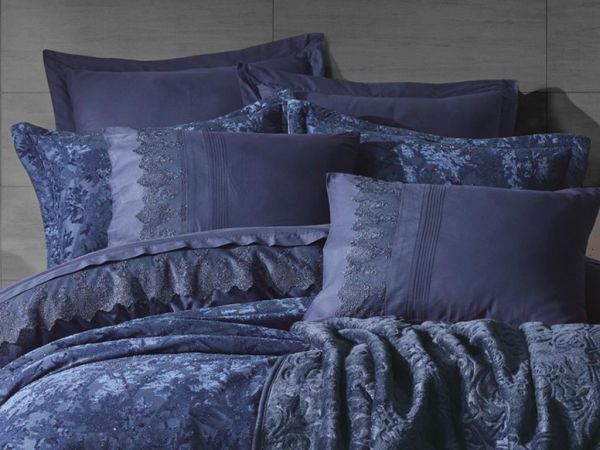 Cottonbox Velvet Çift Kişilik 11 Parça Çeyiz Seti Sansiro Lacivert