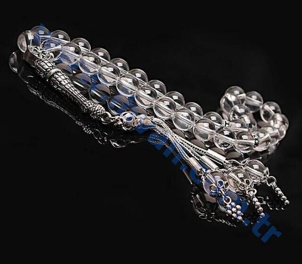 Crystal Quartz Stone Rosary (925 AYAR SILVER)