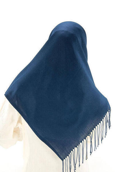 Châle Pashmina Coton - Bleu Marine