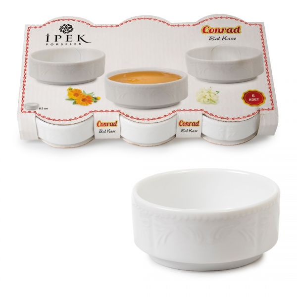 İpek Züccaciye | Conrad 6'lı Yuvarlak Bal Kase | RAD-6.5 HB