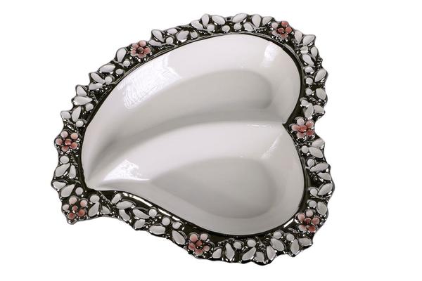 Almina Çiçek Dekoratif Çerezlik / Kase Kalp