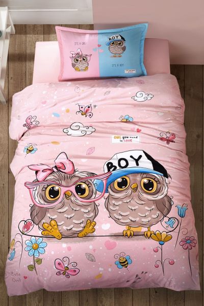 Klassisches Ranforce Puhu v1 Bettbezug-Set für Einzelbett, Rosa