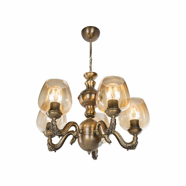 5-teiliger Kronleuchter gestürzt