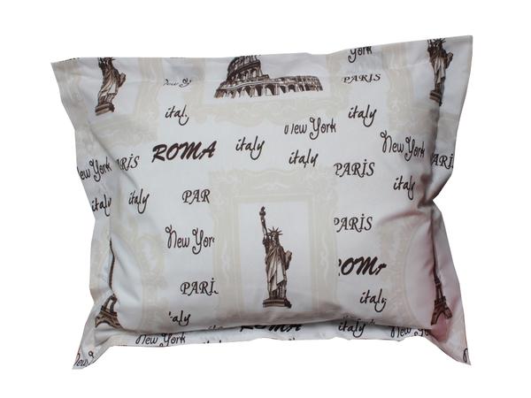 Paris Kahverengi Baskılı Yastık Kılıfı