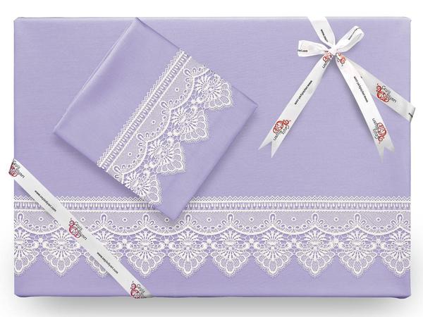 Kristal French Guipure Bettbezug Set Lila